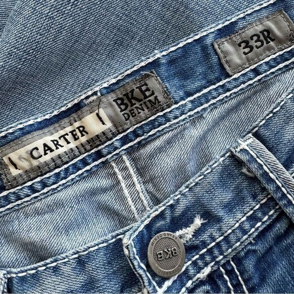 Men’s BKE Carter Straight Leg Distressed Jeans Size 33 R - Picture 4 of 6